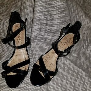 Patent Leather Wedge Sandals